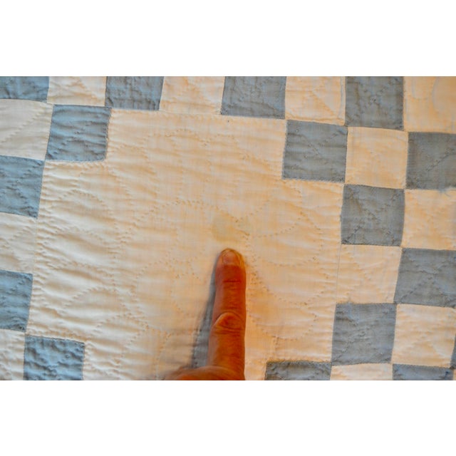 Early 20th C Double Irish Chain Quilt - For Sale - Image 14 of 15