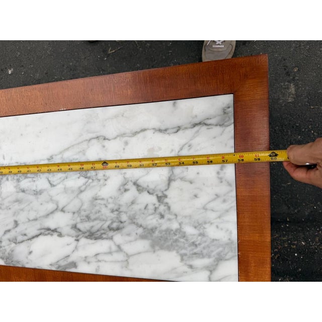 Vintage Hollywood Regency Campaign Style Marble Top Low Table Cabinet by Weiman For Sale - Image 9 of 18