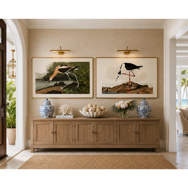 The Audubon Avocet Collection, Museum Style Shorebird Diptych, 48" X 32" For Sale - Image 9 of 10