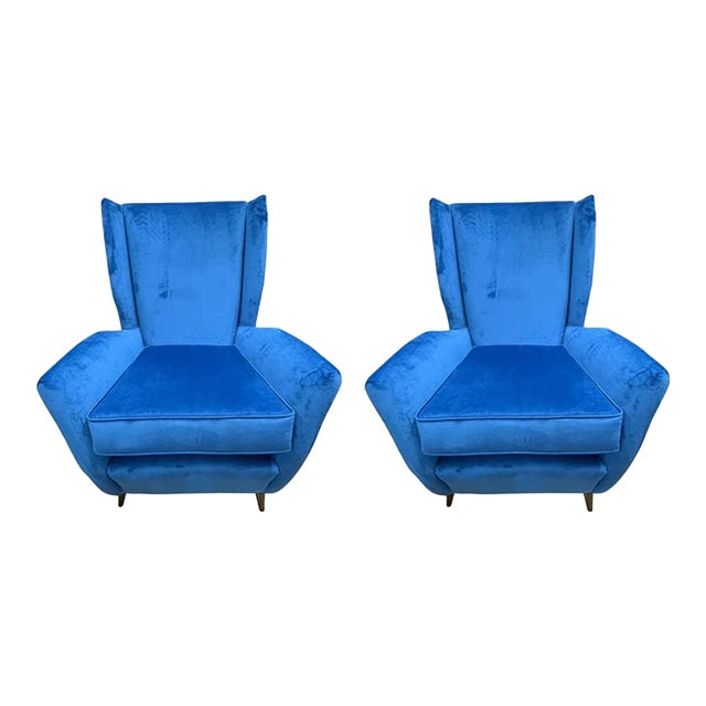 1950s Pair of Italian Modern Lounge Chairs For Sale