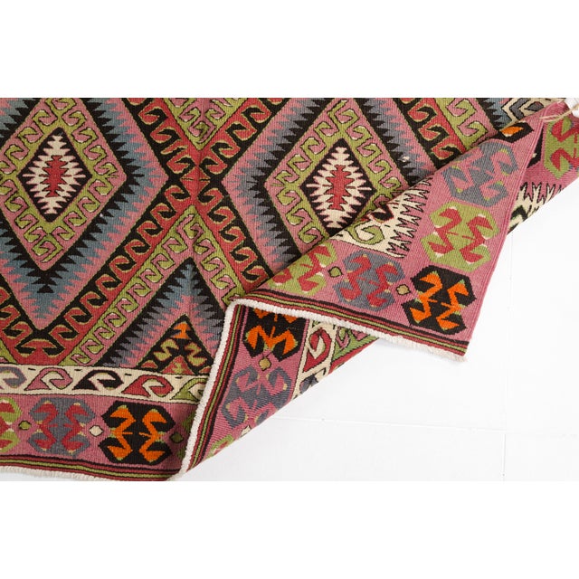 Pink Vintage Pink Anatolian Kilim Rug For Sale - Image 8 of 8