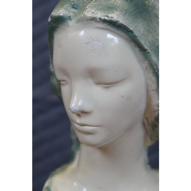 Early 20th Century Early 20th Century Vincent Glinsky Mid Century Face of Love Madonna Bust Sculpture Statue For Sale - Image 5 of 10