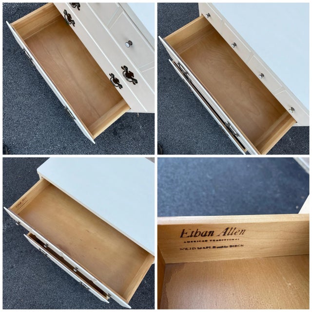 Wood Ethan Allen Heirloom Maple Crp White 3 Drawer 30" Low Dresser (14-4510p) For Sale - Image 7 of 12