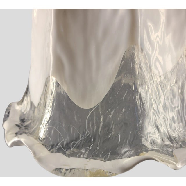 Glass 1970s Venetian Mazzega Art Glass Tulip Shaped Pendant Light Fixture For Sale - Image 7 of 10