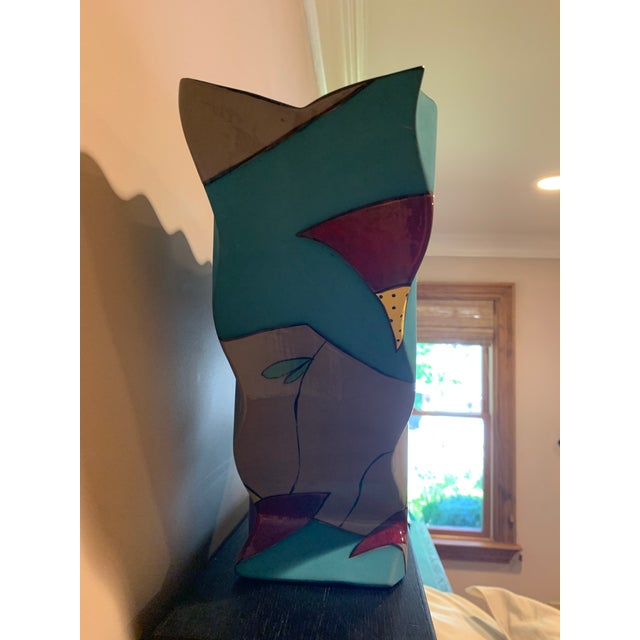1990s Carol Gouthro Abstract Ceramic Vase For Sale - Image 4 of 6
