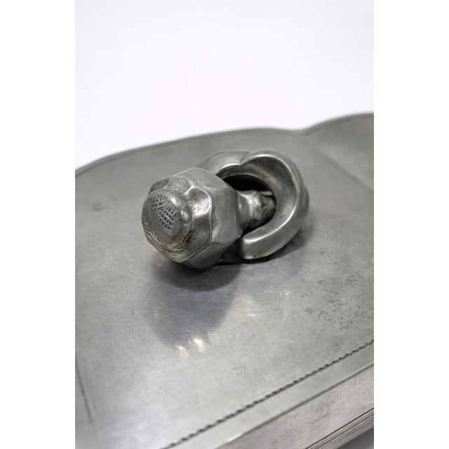 Textile Swedish Art Deco Pewter Jewelry Box with Purple Velvet Interior from GAB, 1933 For Sale - Image 7 of 8