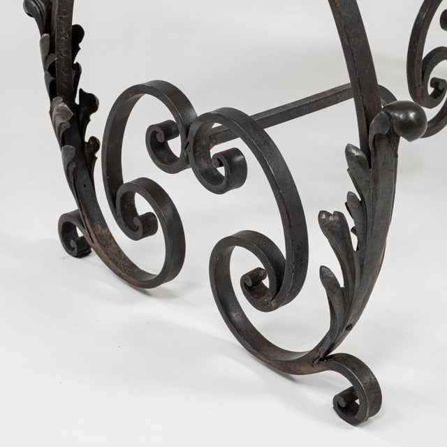 1950s French Cast Iron Side Table With Marble Top For Sale - Image 12 of 18