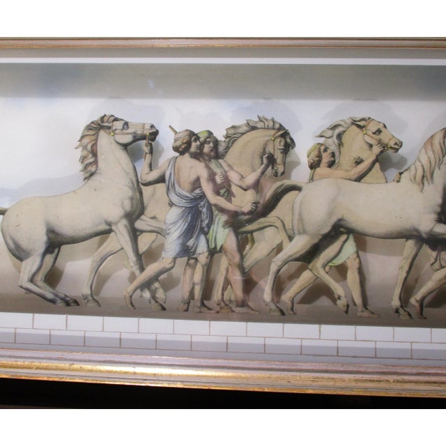 French Neoclassic Glass Prints in Shadowbox - a Pair For Sale - Image 4 of 8