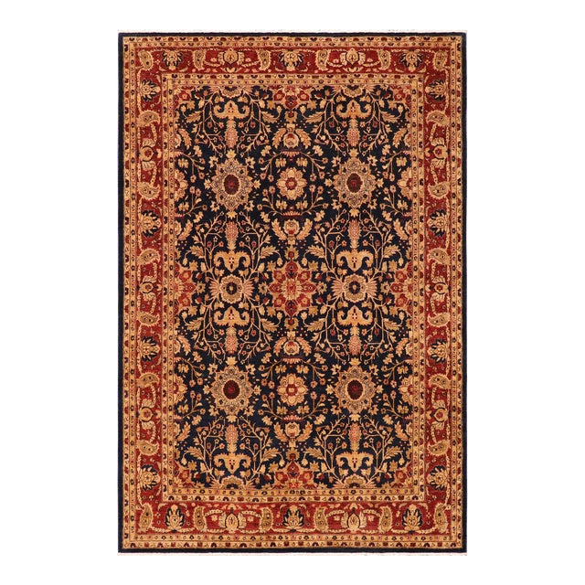 Oriental Ziegler Blue Rust Hand-Knotted Wool Rug - 8'11'' X 12'0'' For Sale