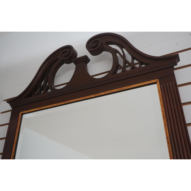 Chippendale Henkel Harris Mahogany Broken Arch Wall Mirror For Sale - Image 3 of 11