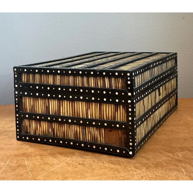 Rustic Vintage Quill and Inlay Box For Sale - Image 3 of 15