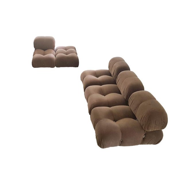 Modular Camaleonda Chairs and Ottoman in Brown Corduroy by Mario Bellini for C&B Italia, 1970s, Set of 5 For Sale - Image 10 of 18