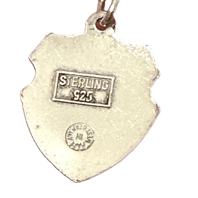 Mid 19th Century Minnesota Vintage Fritz Reu Sterling Silver Enamel Charm on New 18 Inch Gold Filled Necklace For Sale - Image 5 of 5