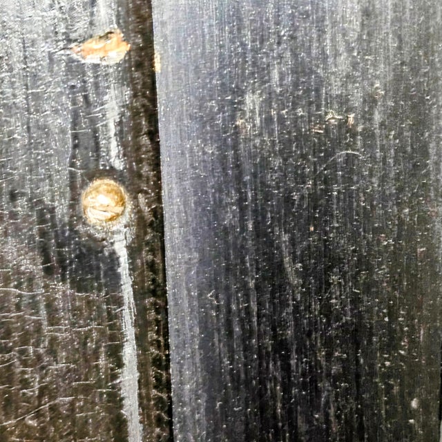 Wood Mid Century Chinoiserie Black Dragon Screen For Sale - Image 7 of 9