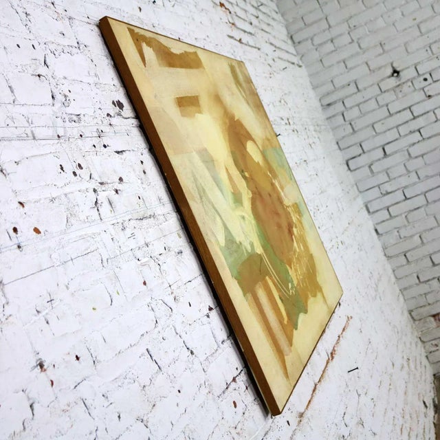 Burnt Umber Mixed Media Abstract 2d Art Piece Where No Sea Runs by Richard Slimon Spring 1962 For Sale - Image 8 of 13