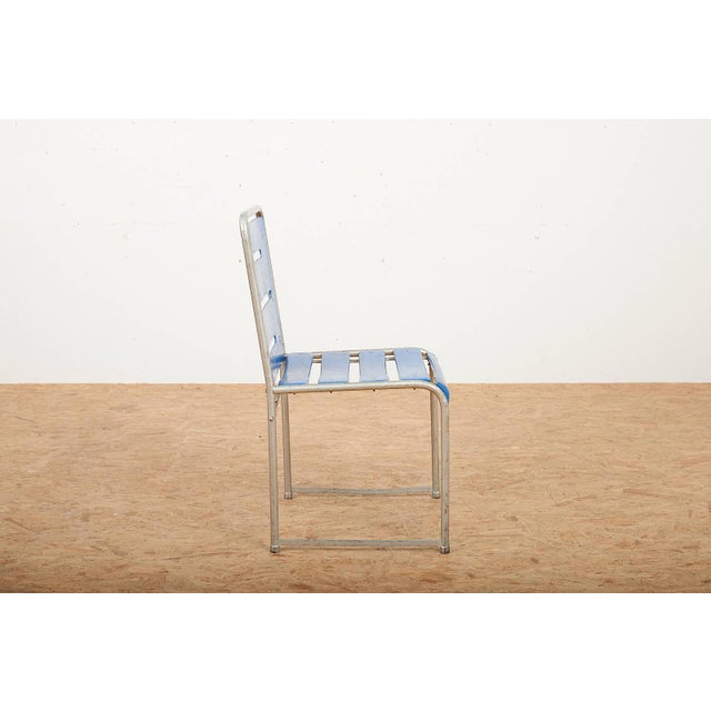 Vintage Garden Chair in Steel, Plywood, and Wood Slats For Sale - Image 4 of 13