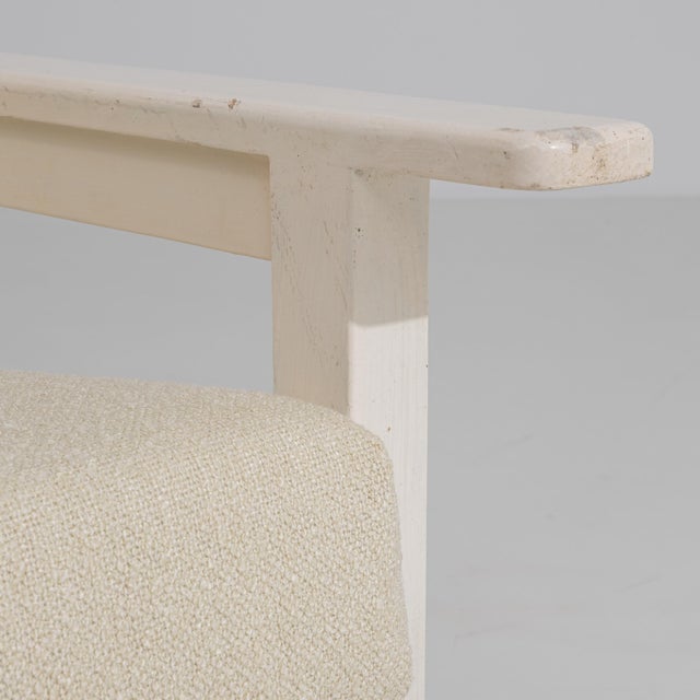 Beige White Patinated Reclining Lounge Armchair For Sale - Image 8 of 18