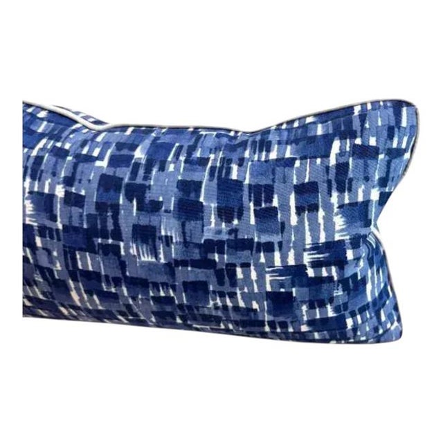 2020s Pair Navy&white Indoor/Outdoor Lumbar Pillows For Sale - Image 5 of 5