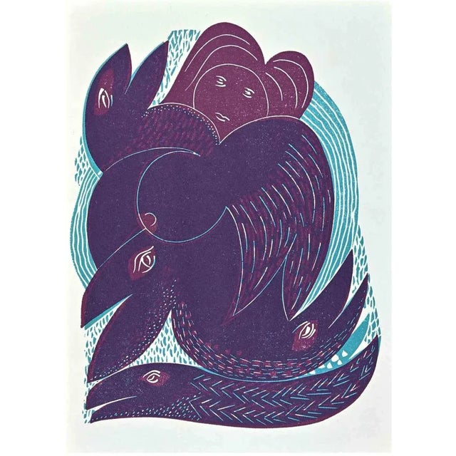 Creatures is an original screen print realized by Axel Hartenstein in the mid-20th Century. In good condition. The artwork...