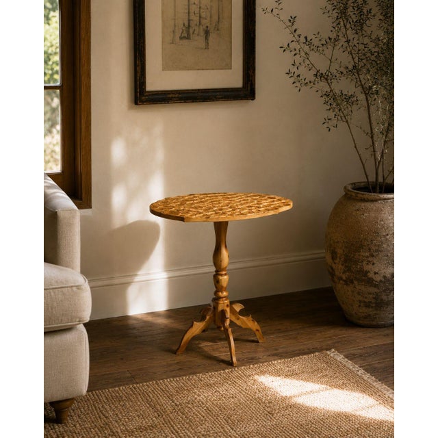 Swedish Mid-Century Modern, Side or End Table, Pine, Sliced Log, Sweden, 1960s A unique side or end table designed and...