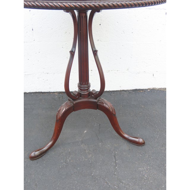 Weiman Furniture Pie Crust Flame Mahogany Round Side End Table 6631 For Sale - Image 12 of 12