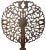 Pr. Brass Filigree Medallion Wrought Iron Base Andirons Att. To Virginia Metal Crafters For Sale In New York - Image 6 of 9