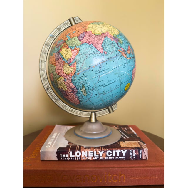Vintage Mid-Century Modern Terrestrial Globe by the Geo. F. Cram Co 8-Inch For Sale - Image 4 of 12