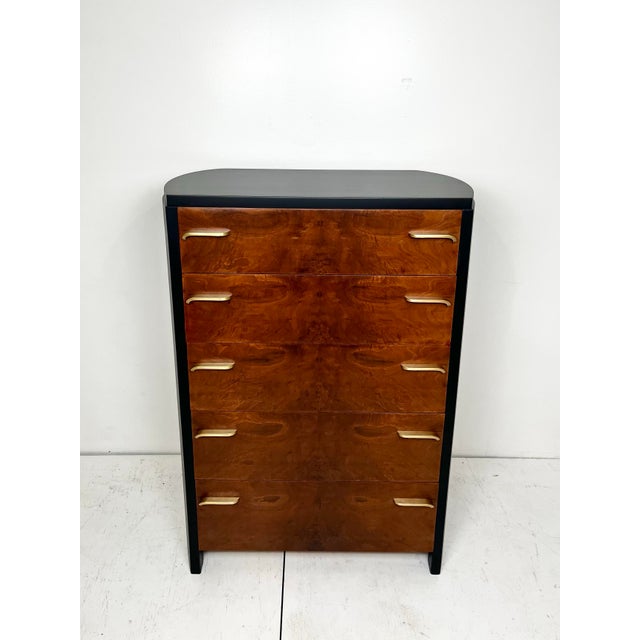 Widdicomb Vintage Widdicomb Deco Burl Chest of Drawers For Sale - Image 4 of 12