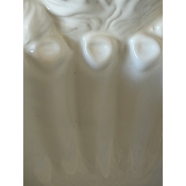 Mid 20th Century Vintage Italian Regency White Glazed Monkey Sculptural Ceramic Cachepot For Sale - Image 5 of 12