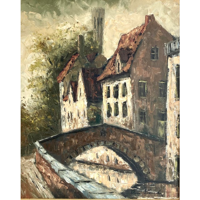 Contemporary Bruges Bridge Impasto Oil Painting For Sale - Image 3 of 7