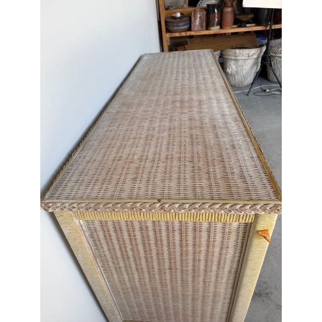 Vintage Henry Link Coastal Woven Wicker Six-Drawer Dresser For Sale - Image 11 of 13