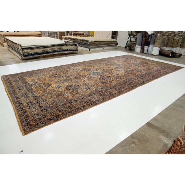 Persian Gallery Size Antique Kerma Wool Rug in Rust Color For Sale - Image 3 of 10