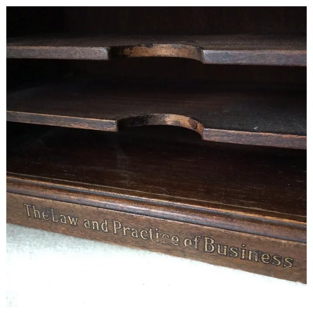 Antique Advertising Desktop, Paper, Letter Holder, Storage Cupboard For Sale - Image 6 of 7