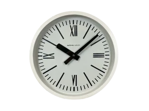 Industrial White Soviet Bakelite Factory Wall Clock from Strela, 1980s