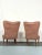 Original vintage condition with trace of age and use for this set of two armchairs reminiscent of Gio Ponti style. Fabric...