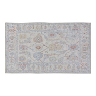 Turkish Oushak Hand Knotted Wool Rug, 3'10"x6'3" For Sale