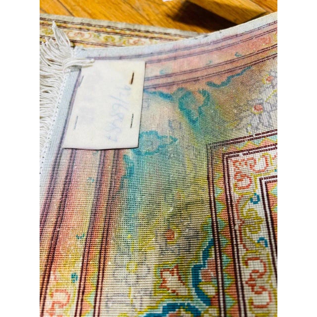 Beige 2020s Persian Fine Hand Pure Silk Qum Rug For Sale - Image 8 of 12