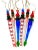 Red Vintage Hand Blown Glass Icicle Christmas Ornaments – Multicolor Swirl – Set of 6 For Sale - Image 8 of 9