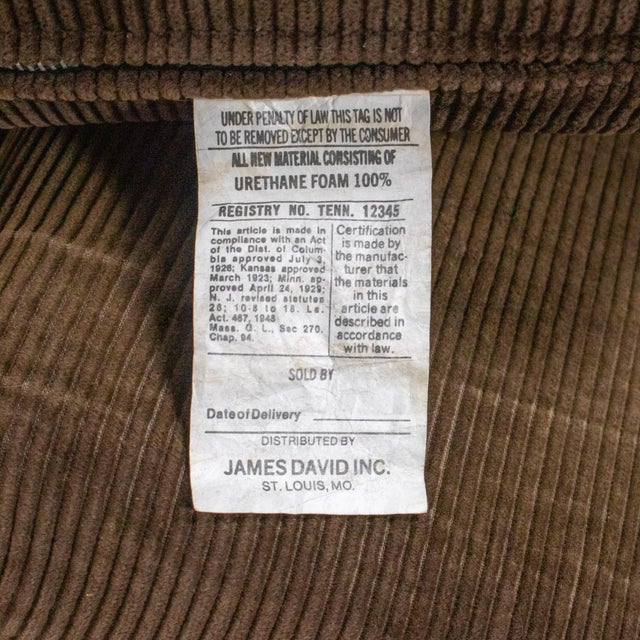 Brown Late 20th Century Modern James David Sling Sofa W/Brown Wide Wale Corduroy Chrome Frame For Sale - Image 8 of 18