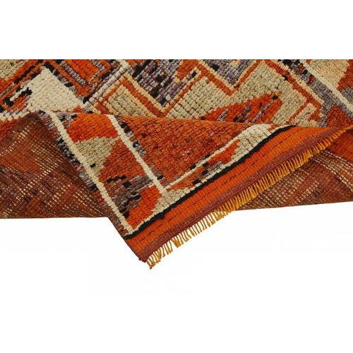 Bohemian Orange Runner Rug For Sale - Image 6 of 7