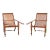 Pair of Antique Caned British Colonial Planters Chairs For Sale