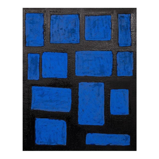 Giorgio Lo Fermo - Blue Shapes - Original Oil Paint - 2015 For Sale