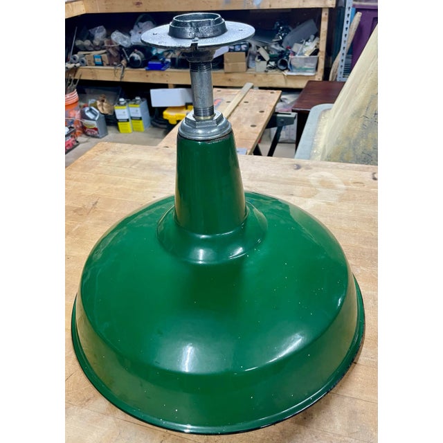 Offered is a vintage industrial style light made by the Benjamin Electric Manufacturing Company. It is one of eight that...