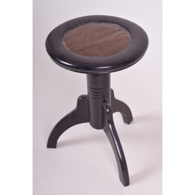 Art Deco Piano Swivel Stool in Oak, Czech, 1920s For Sale - Image 3 of 8