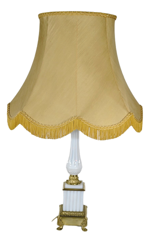 Louis XVI Style Opaline and Bronze Table Lamp, 1950s