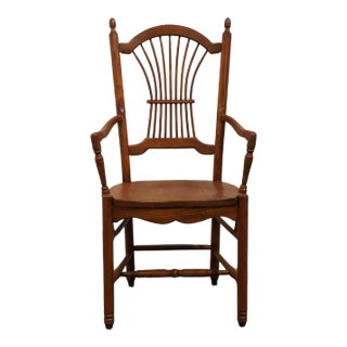 Jamco Wood Solid Hard Rock Maple Rustic Country Style Wheat Back Dining Arm Chair For Sale