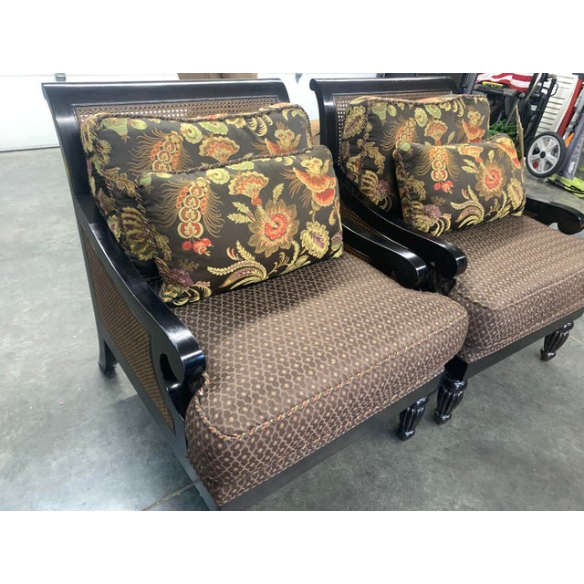 Traditional Drexel Accent Side Club Chairs. Matching Set Pair For Sale - Image 3 of 7