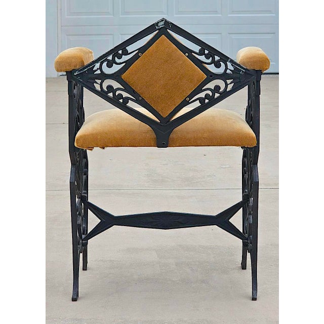 Vintage Art Deco Cast Iron “Paradise Bird” Vanity Chair / Dressing Stool For Sale - Image 9 of 18
