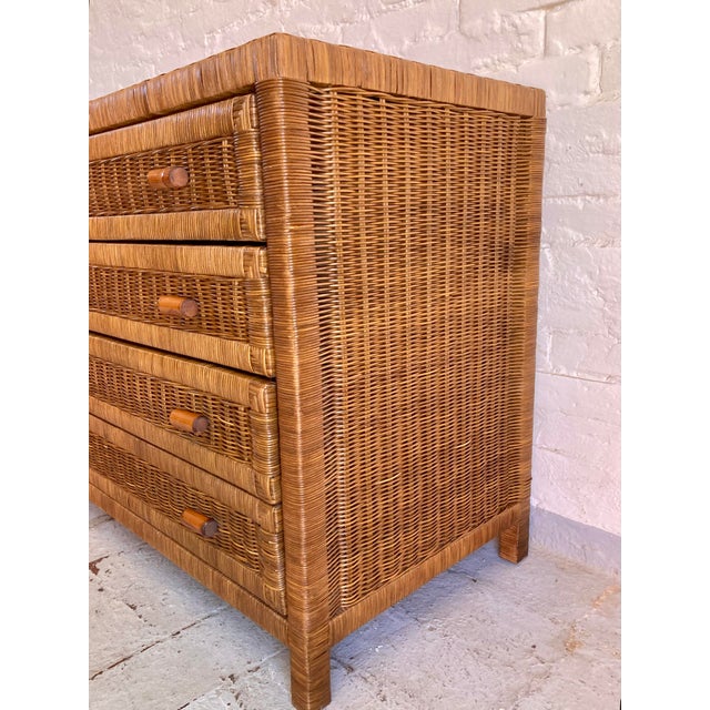 Italian Wicker Chest of Drawers, 1970s, Set of 2 For Sale - Image 6 of 11