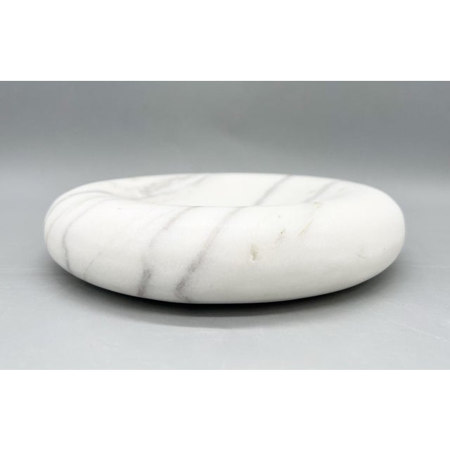 Contemporary White Marble Catchall Dish, Sculptural Stone Trinket Tray - Organic Modern, Minimalist, Transitional For Sale - Image 11 of 11